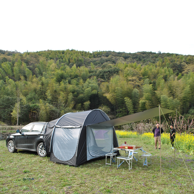 Cheap Goat Tents Upgraded Front Hall SUV Tent with Mesh Extension Canopy Rear Integrated Self driving Tour Car Tail Side Multi person Rain proof   